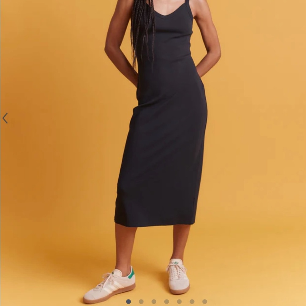 Stitch Fix - Marine Layer Black Spaghetti Strap Sheath Midi Dress